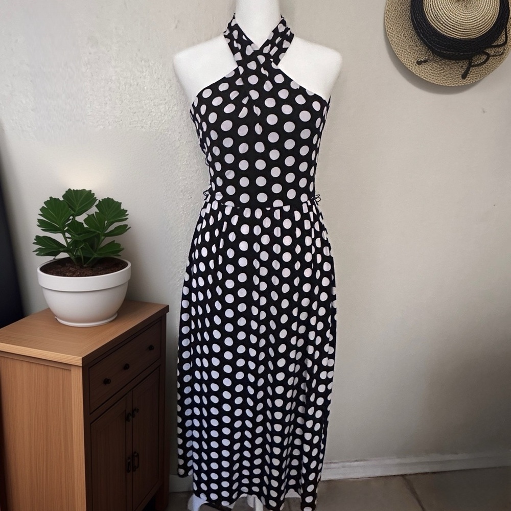 MICHAEL KORS Stretch viscose belt detailed Dress | Polka Dot Pattern Size:XS